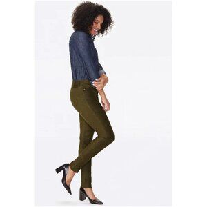 NYDJ Alina Skinny Green Faux Suede | Martini Olive Pants Size 6